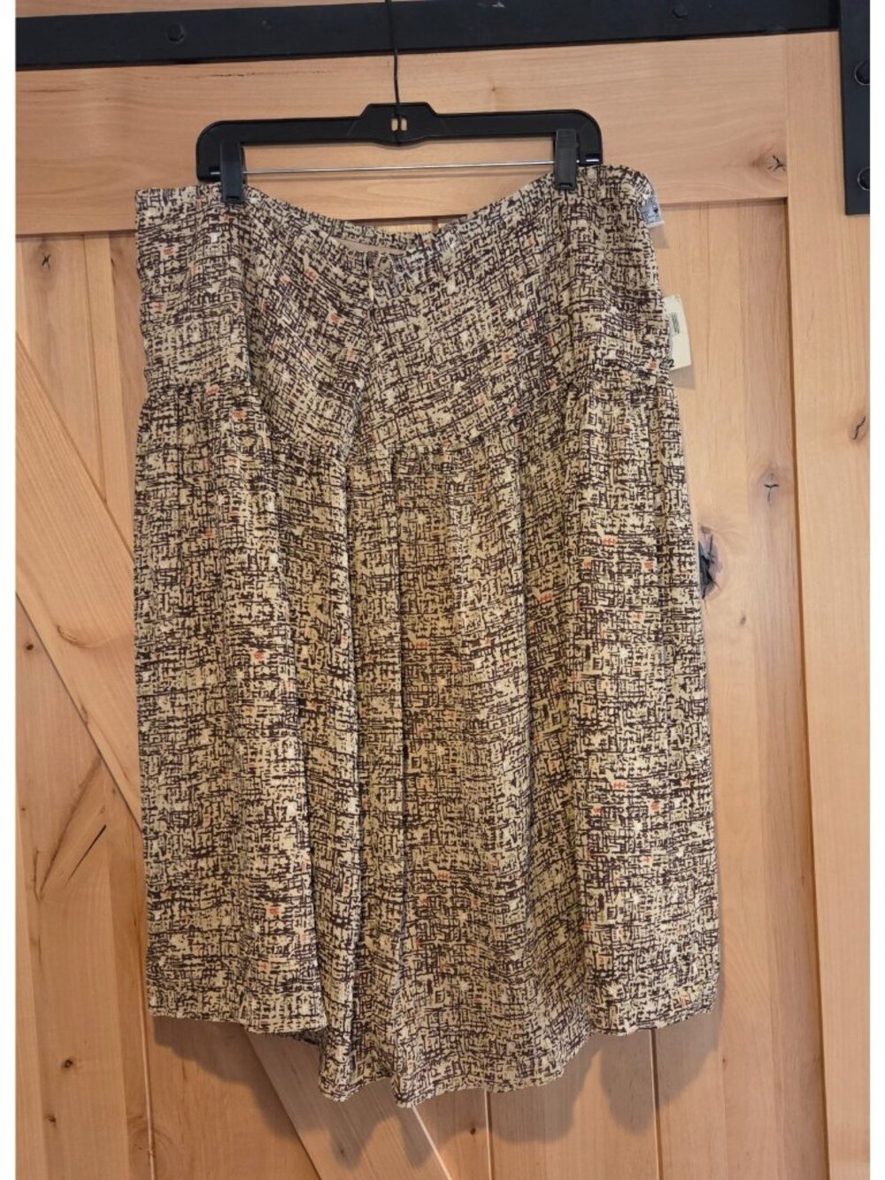 New! Women Size 20W George Midi Skirt Lined Pleated Beige MCM Tweed Look - Picture 2 of 13